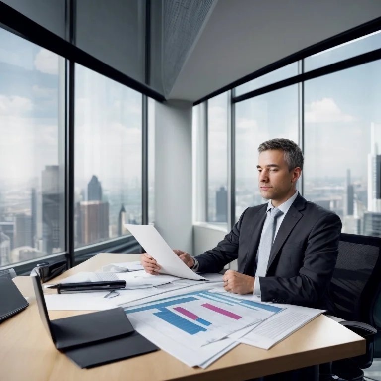 経営者が経済データを分析しているイメージ